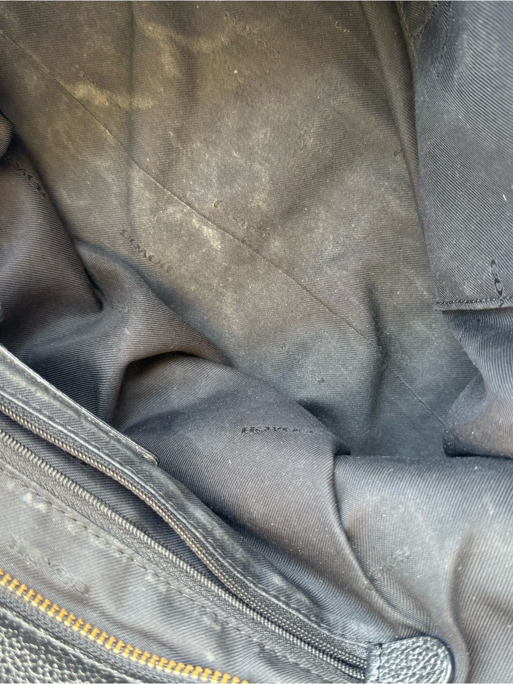 Coach Black Pebbled Leather Tote with Gold Chain Straps - Picture 13 of 16